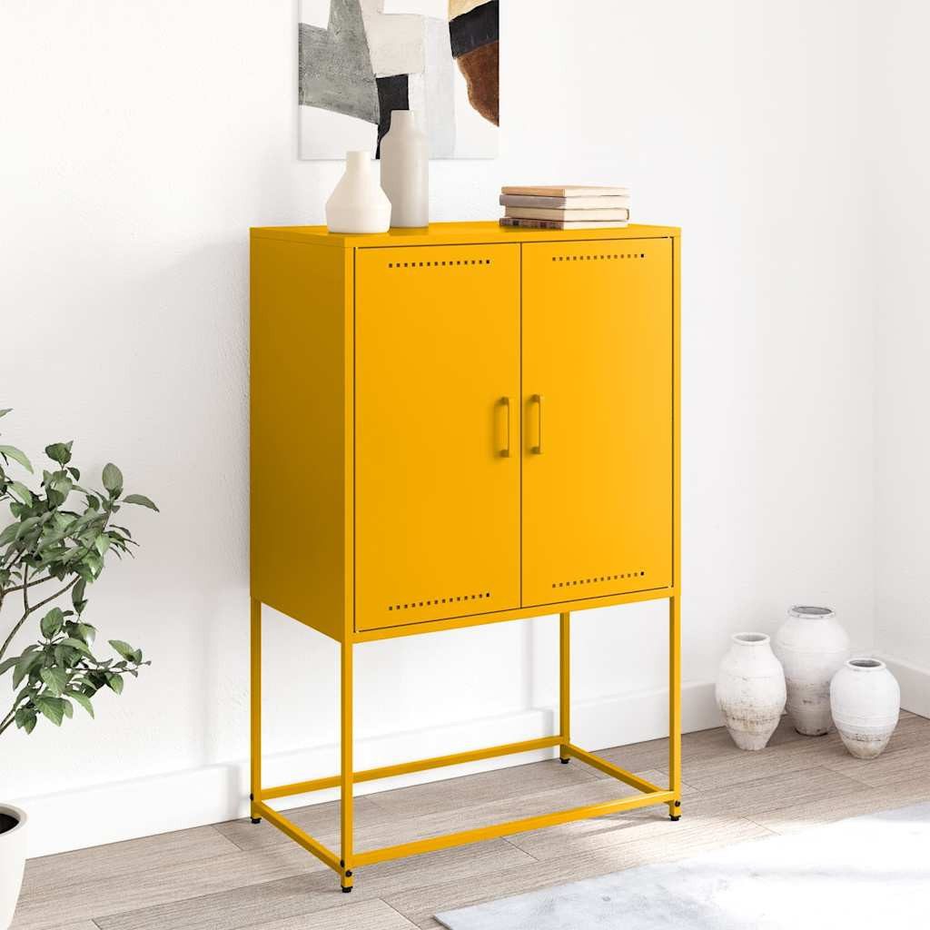 vidaXL Highboard Highboard Senfgelb 68,5x38,5x107 cm Stahl (1 St)