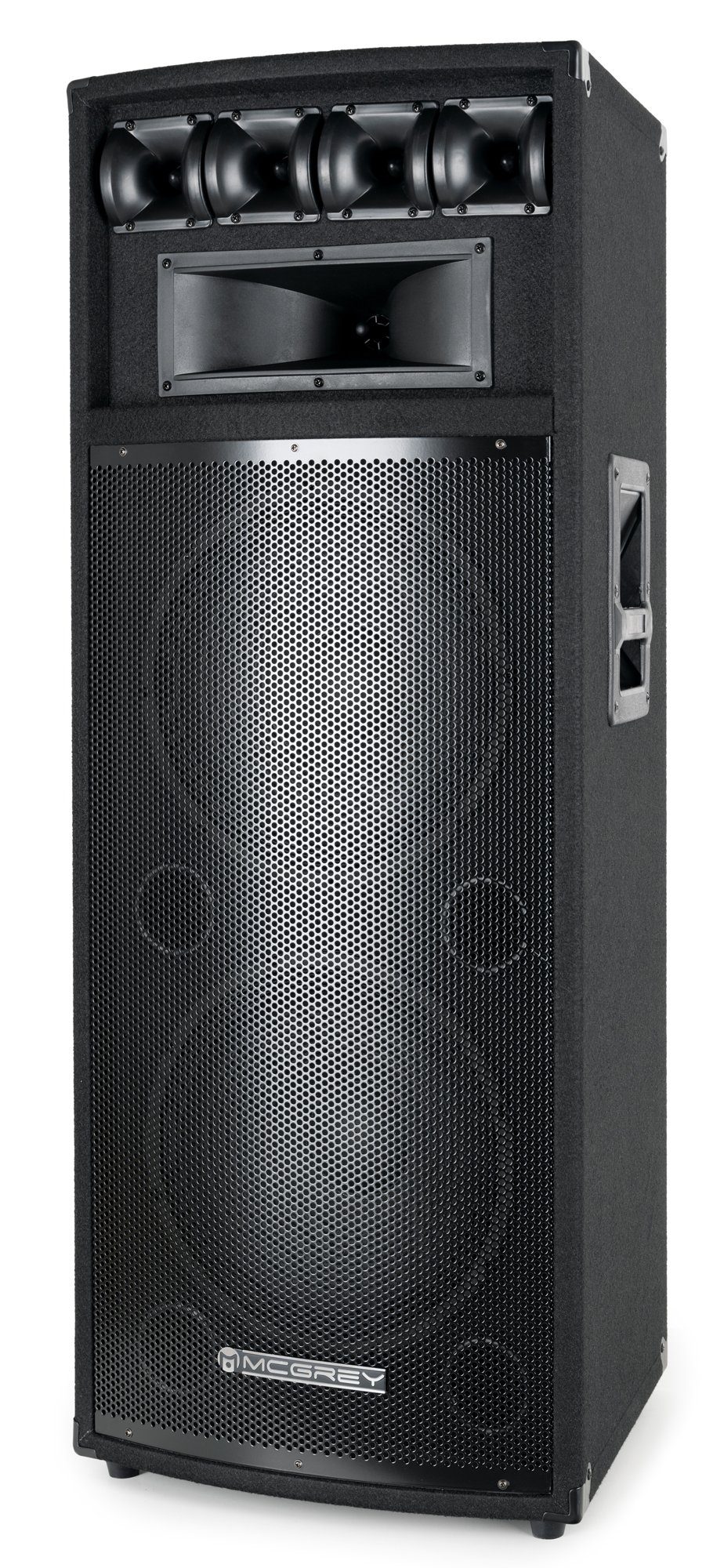 McGrey PowerDJ 2-Etagen DJ PA Box Tower Party-Lautsprecher (N/A, 200 W, 2x 30cm (12 zoll) Subwoofer 2-Wege System, Holzgehäuse) | Lautsprecher
