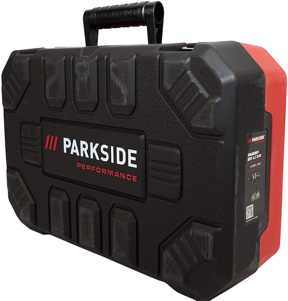 PARKSIDE PERFORMANCE® Akku-Bohrschrauber 20V Akkuschrauber PABSP 20 (inkl. 2Ah Akku), 20 V, max. 2000 U/min, Integriertes LED-Arbeitslicht