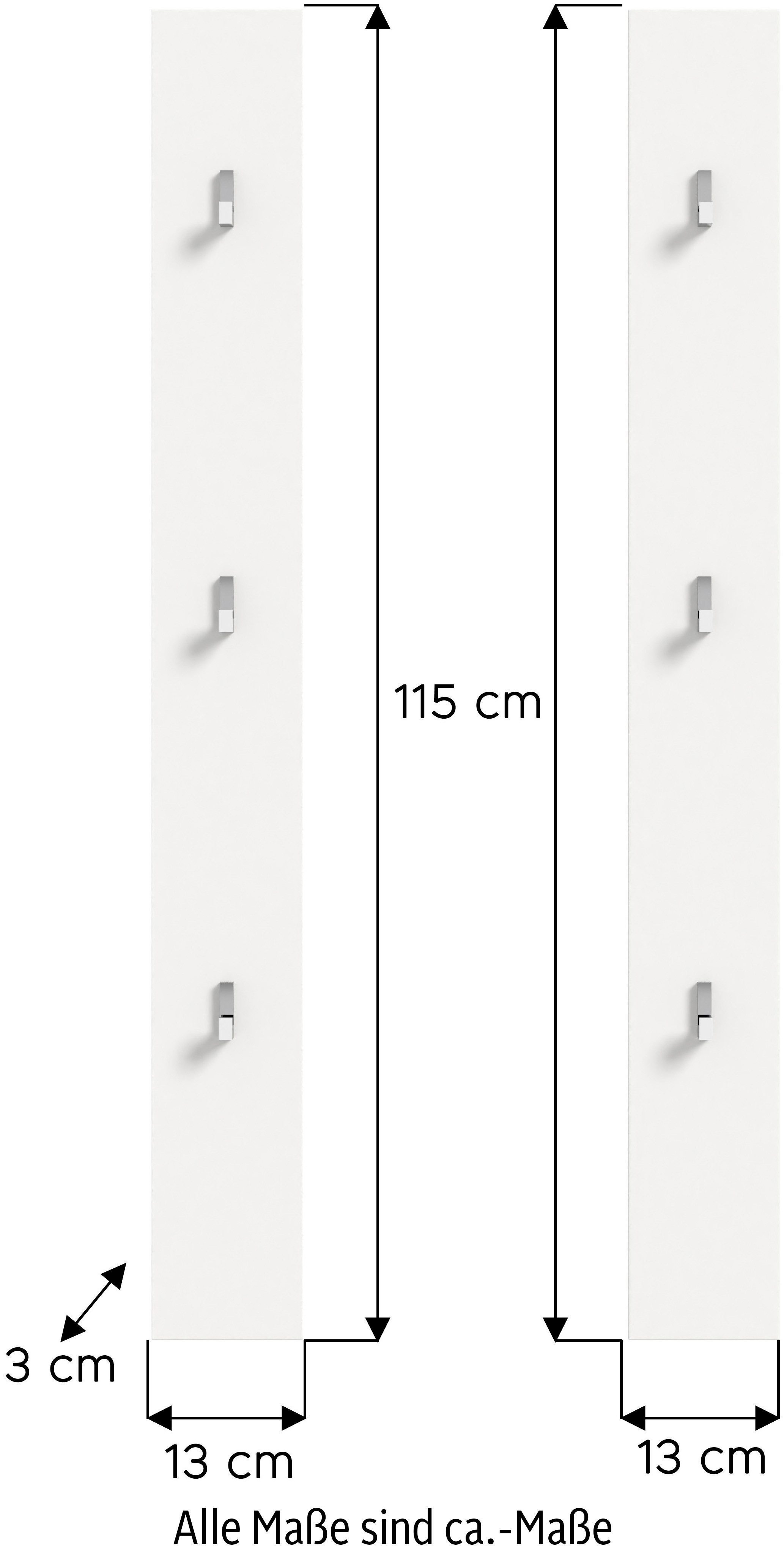 Home affaire Garderobenpaneel Trondheim Paneel 2er Set, Höhe 115 cm, 6 Haken,Garderobe, Flur, Diele – Bild 5 von 5