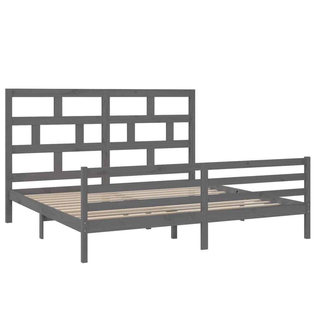 Vidaxl Massivholzbett Grau Kiefer 200x200 Cm günstig online kaufen
