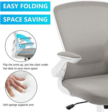KERDOM Bürostuhl (Bürostuhl ergonomisch: Schreibtischstuhl mit verstellbarem Sit), 360° Drehstuhl Mesh Computerstuhl 9060