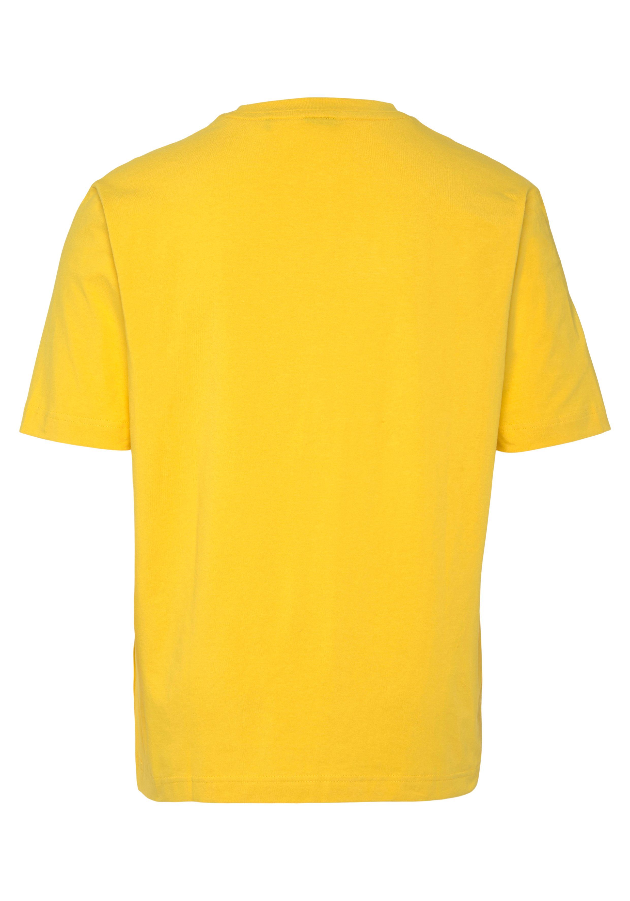 BOSS ORANGE Kurzarmshirt TChup auf der yellow mit pastell Brust BOSS-Logodruck