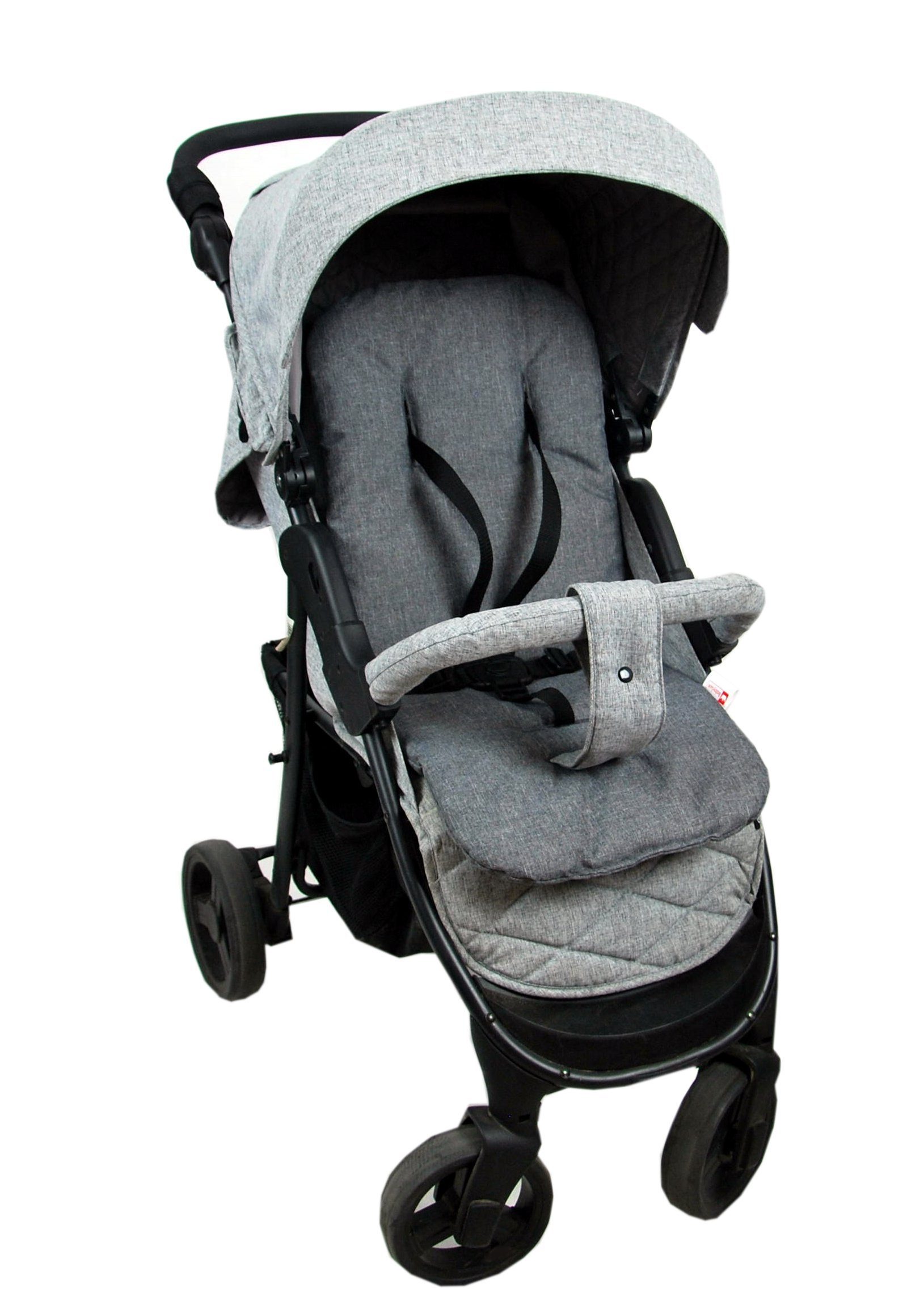 Flex für Kinderwagenaufsatz 55. Babywanne Auflage, BabyLux Sitzauflage Buggy Kinderwagen Grey Matratze