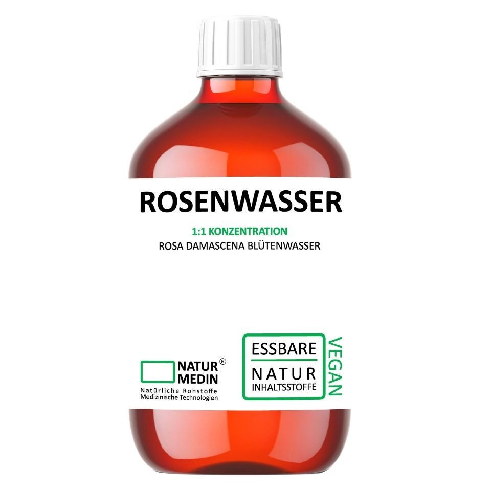 Naturmedin Тонер для лица Rosenwasser Blütenwasser 100% Natur 1:1 Konzentration Vegan