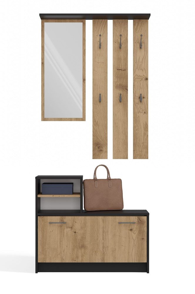 TOPESHOP Garderoben-Set praktisches Set mit Spiegel günstig online kaufen