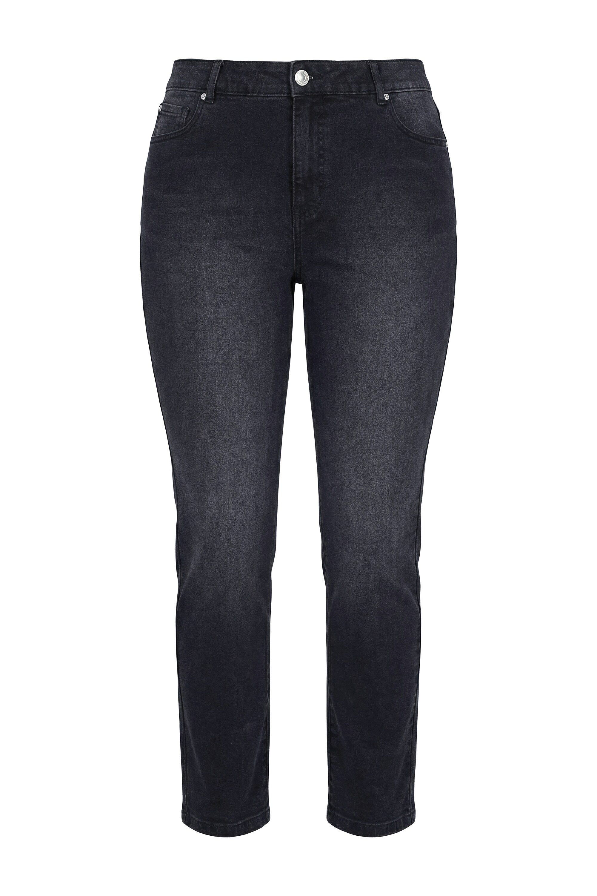 Studio Untold Regular-fit-Jeans Mom-Jeans Black Denim 5-Pocket günstig online kaufen
