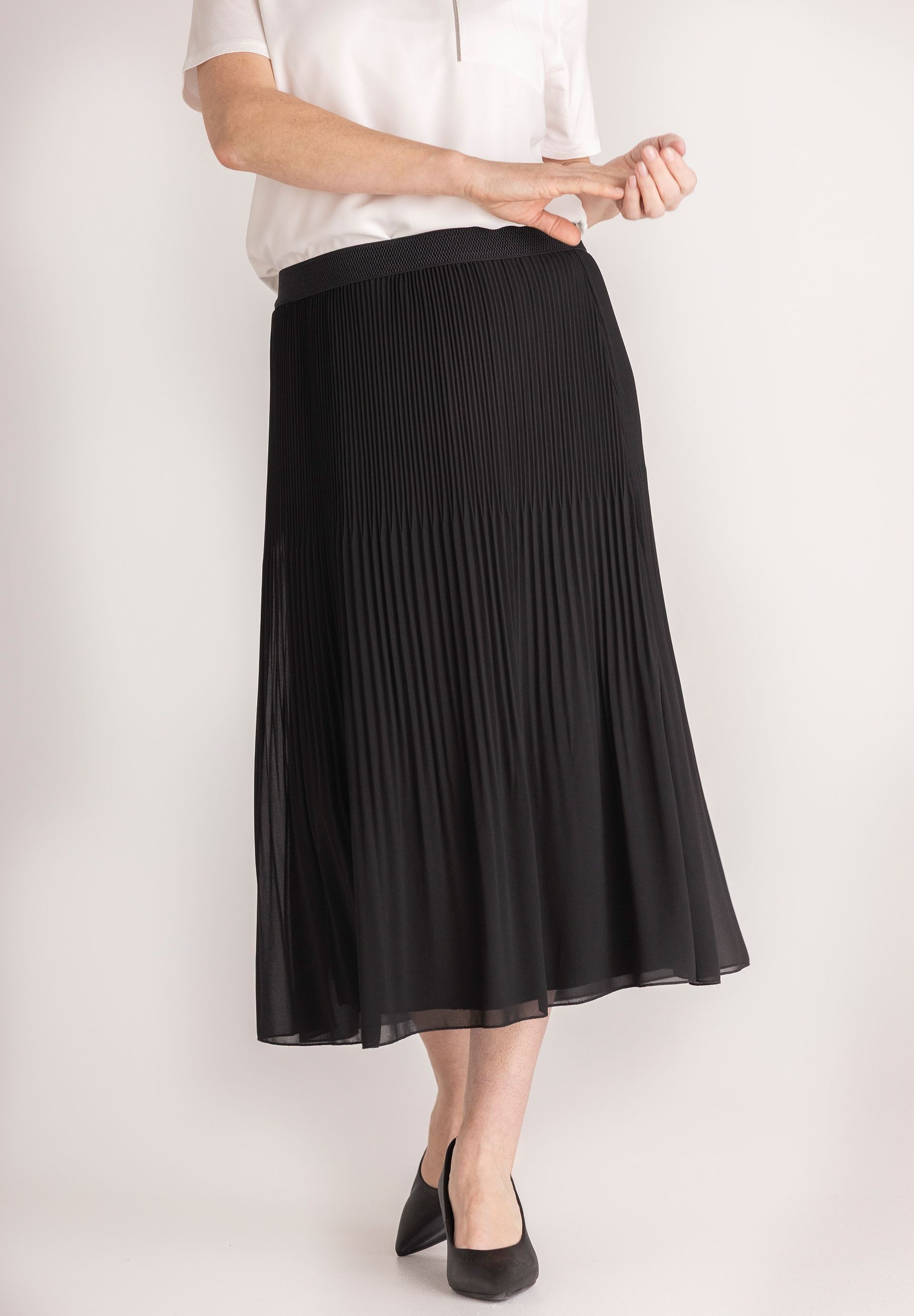 FRANK WALDER Midirock mit Plissee