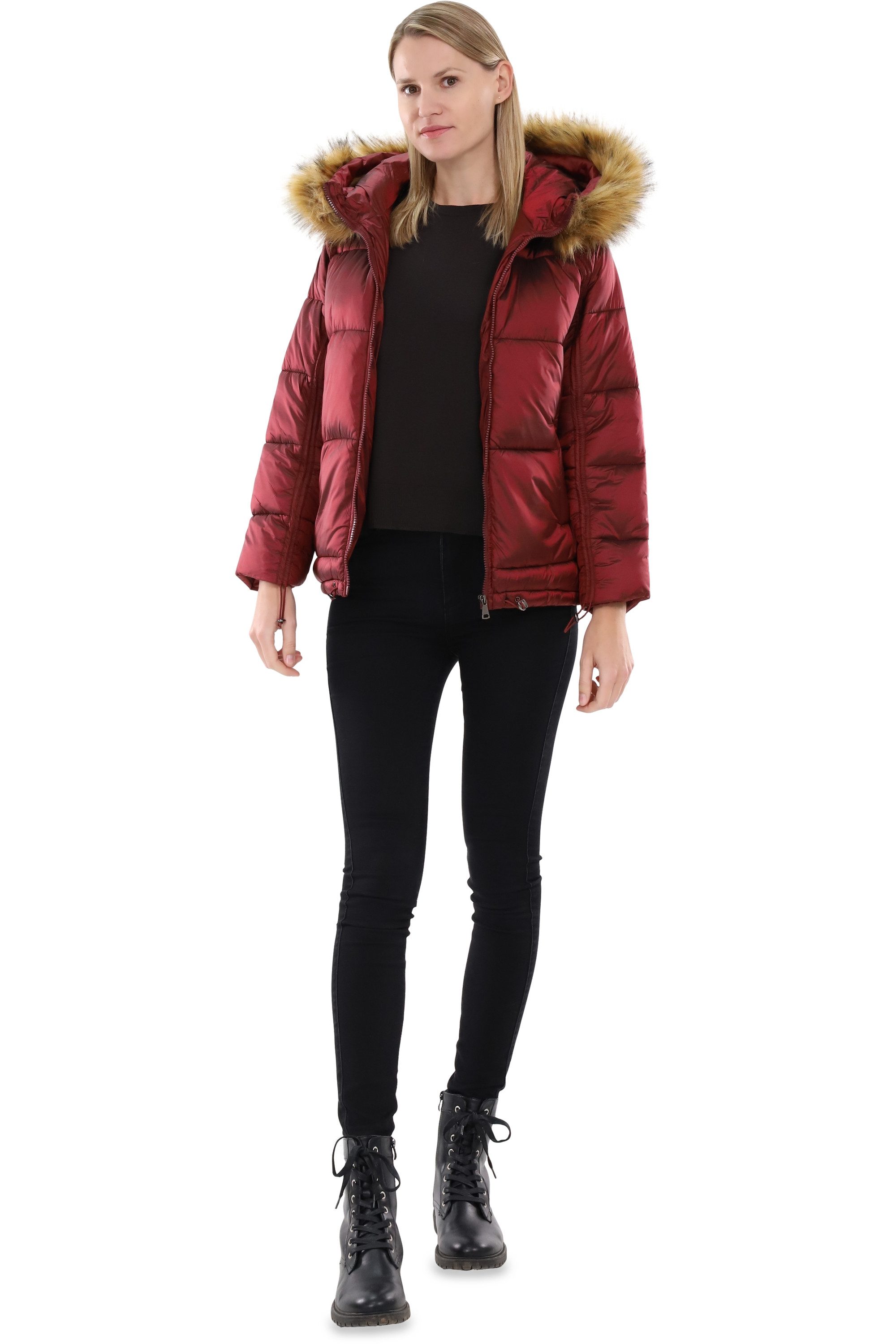 malito more than fashion Steppjacke malito Damen Steppmantel, wattierter Wintermantel, Jacke mit Kapuze gefütterte Jacke mit Kapuze