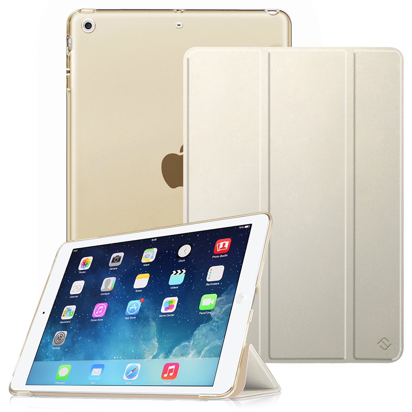 Fintie Tablet-Hülle für iPad Air 2 (2014 Modell) / iPad Air (2013 Modell), Ultradünne Hülle mit Transparenter Rückseite und Auto Schlaf/Wach