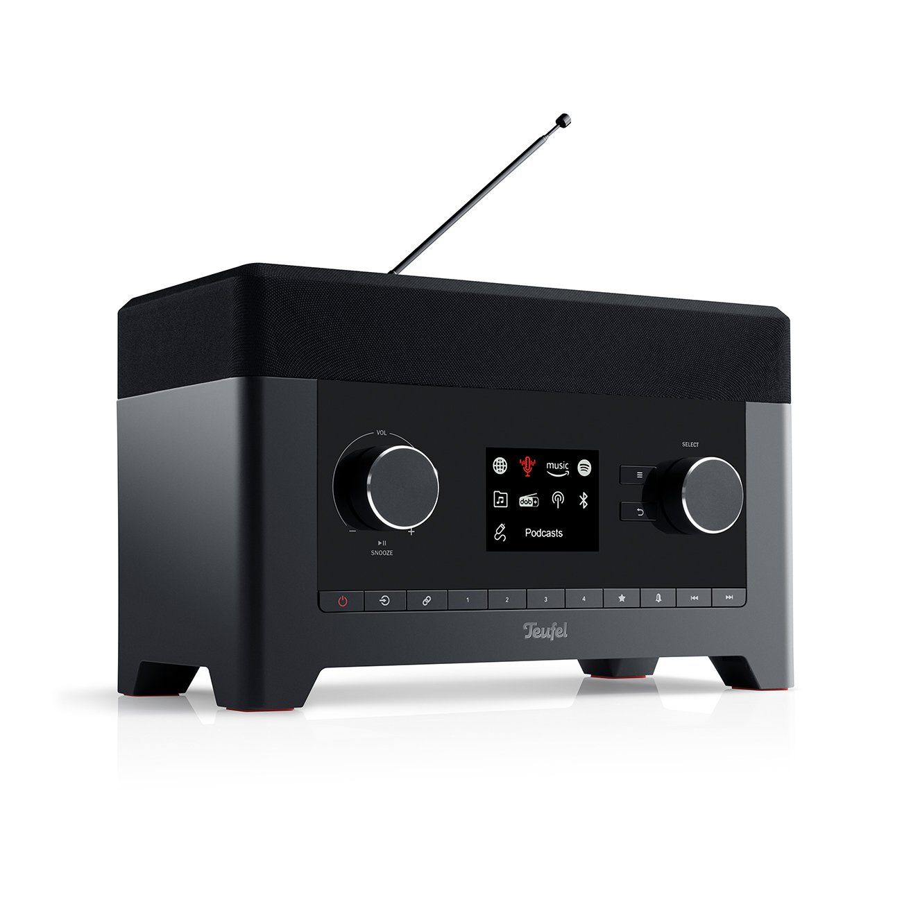 Teufel RADIO 3SIXTY Internet-Radio (Alarmfunktion, DAB+, FM - UKW, Internetradio, RDS, Senderspeicherplätze - FM, 30 W) Schwarz