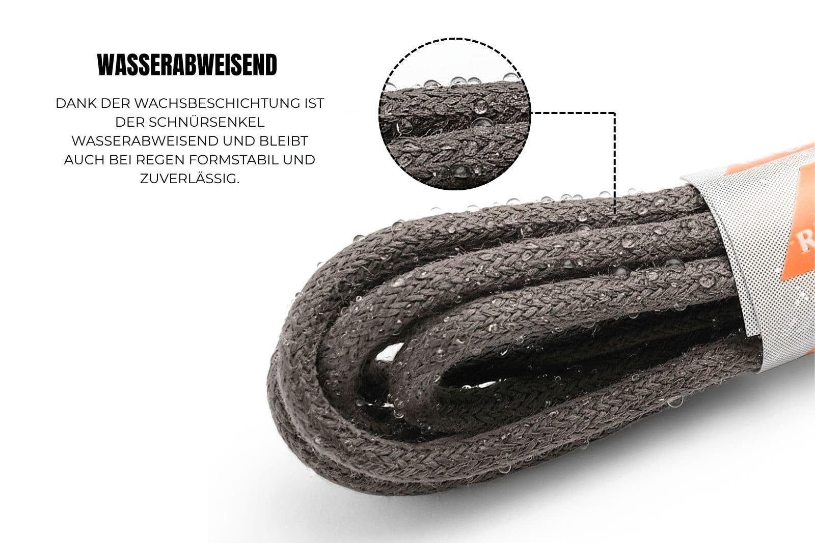 Ringelspitz Schnürsenkel perfekt für elegante Schuhe und kleine Ösen, - Rund, medium und gewachst - Ø 2,5 mm