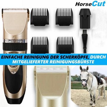 MAVURA Pferdeschermaschine HorseCut Pferde Schermaschine extrem leise mit Akku, Pferde Haartrimmer Haar Trimmer handlich & leicht