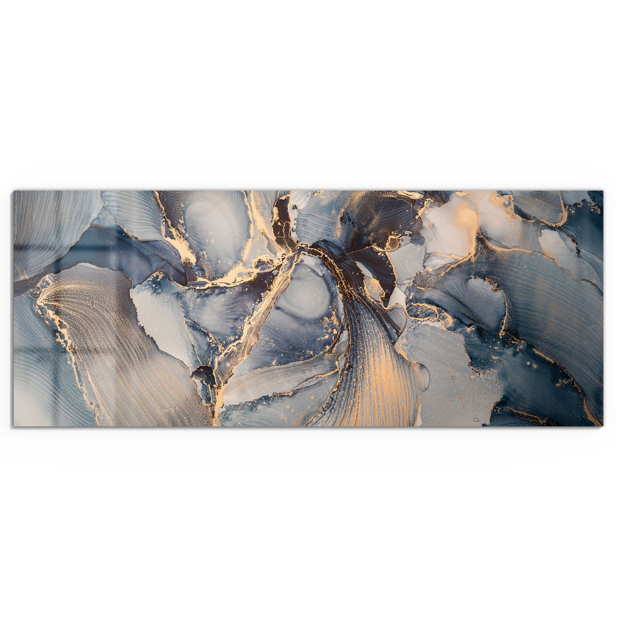 DEQORI Glasbild 'Marmor-Farbspiel mit Gold', 'Marmor-Farbspiel günstig online kaufen