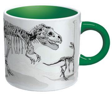 The Unemployed Philosophers Guild Becher Dinosaurier Kaffeebecher Dino T-Rex Skelett, Keramik, Thermochromie Farbwechsel, ca. Ø 9 x 9 cm, für ca. 400 ml