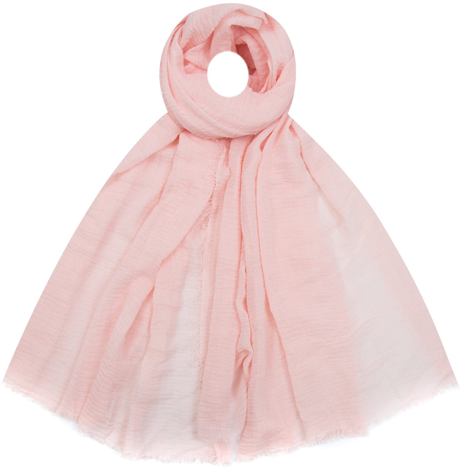 Faera Modeschal, Damen leicht weich Crinkel-Schal unifarben rosa Schal und