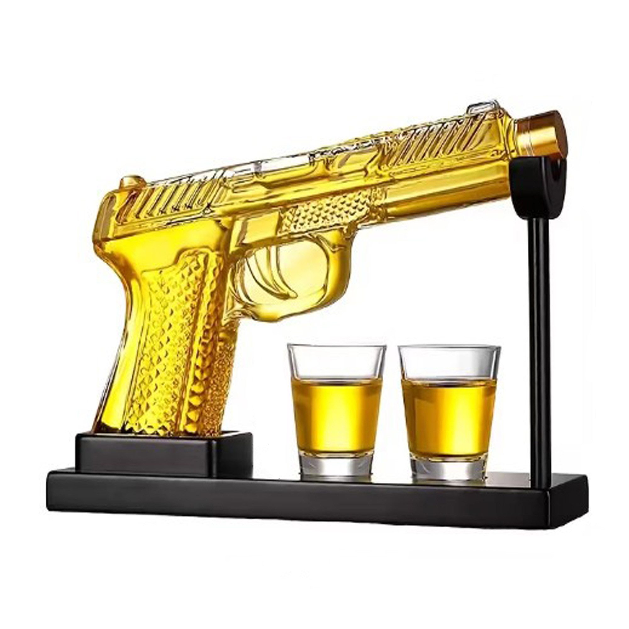 Deggelbam Karaffe Whisky Dekanter Pistolen-Design Glas Karaffe für Hausbar, Exklusives Geschenk für Männer, Vater, Bruder, Kollege & Freund