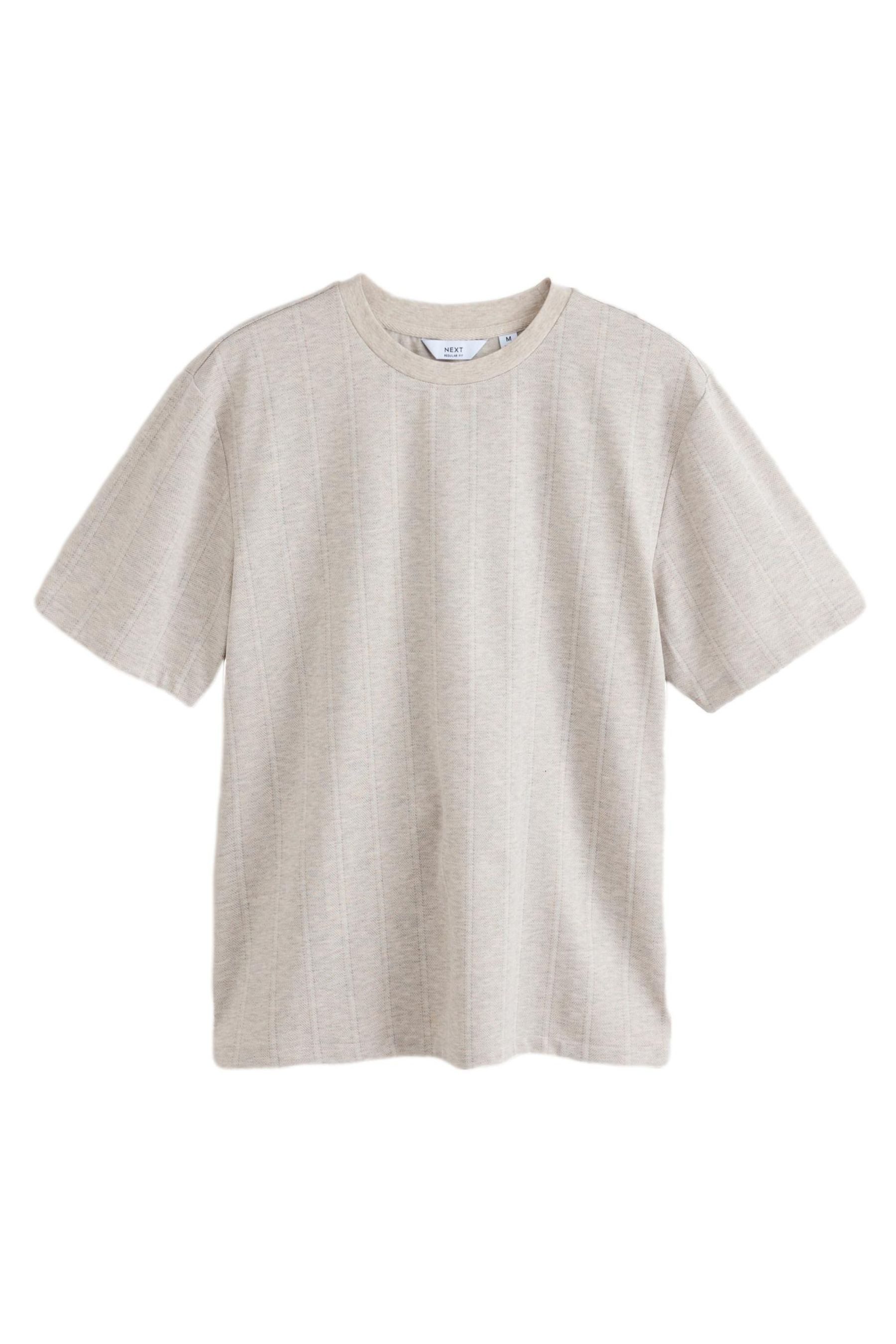 Next T-Shirt Heritage T-Shirt mit Fischgrätmuster (1-tlg)
