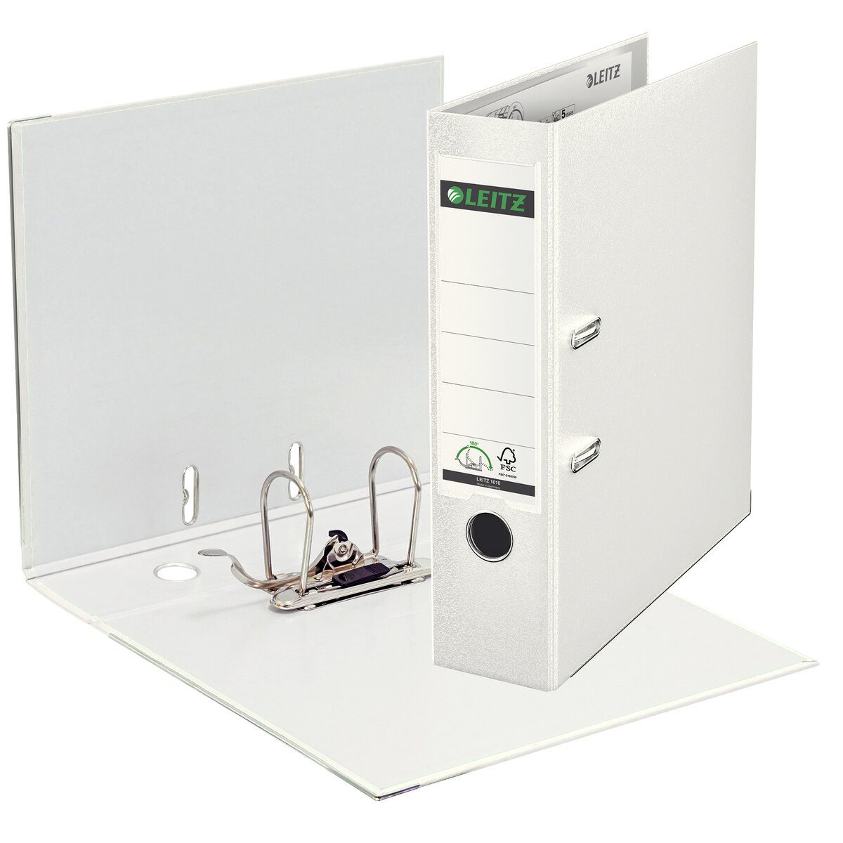 LEITZ Aktenordner Ordner Kunststoff A4 180Grad 80mm weiß (20 Stück)