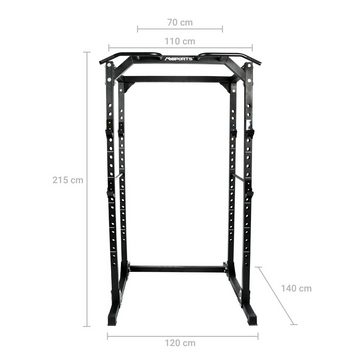 MSports® Kraftstation Power Rack Premium Cage H/B/T - 215x120x140 cm Kraftstation bis 200 kg