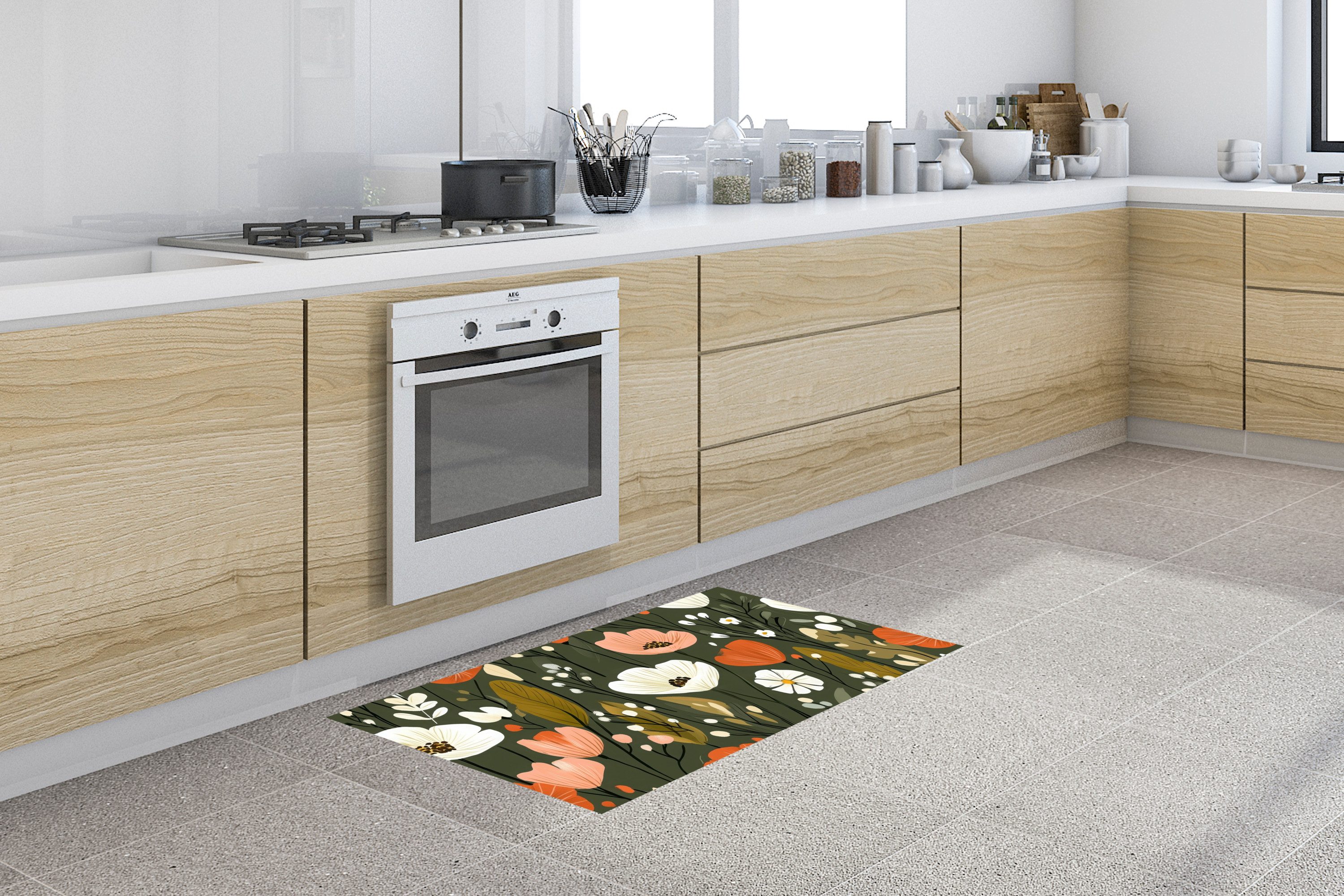 MuchoWow Küchenläufer Blumen - Illustration - günstig online kaufen