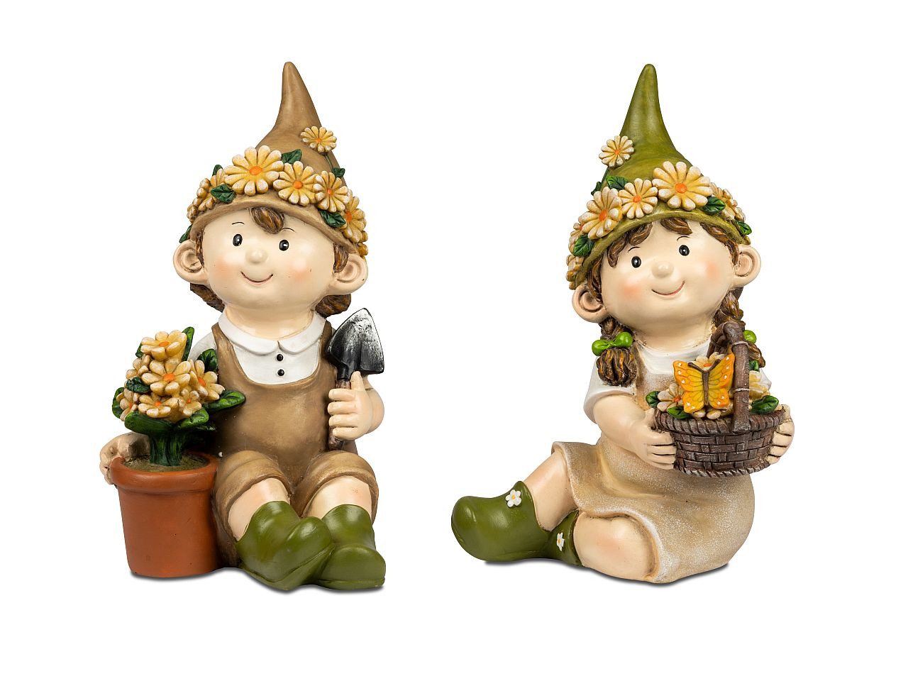 Gartenfigur Sommerkinder sitzend