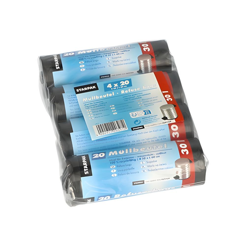 PAPSTAR Müllbeutel Müllbeutel, LDPE 30 l 60 cm x 50 cm grau 17 my 80 Stk