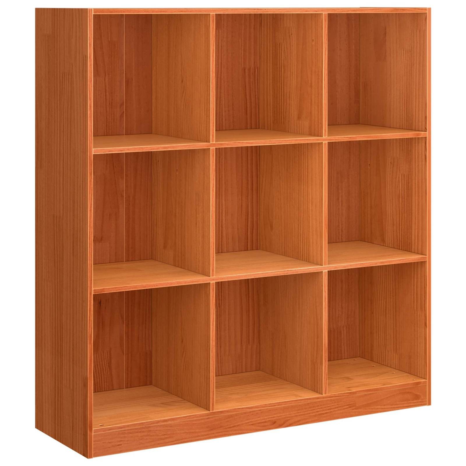 vidaXL Bücherregal Bücherregal Wachsbraun 104 x 33 x 110 cm Massives Kiefernholz, 1-tlg.