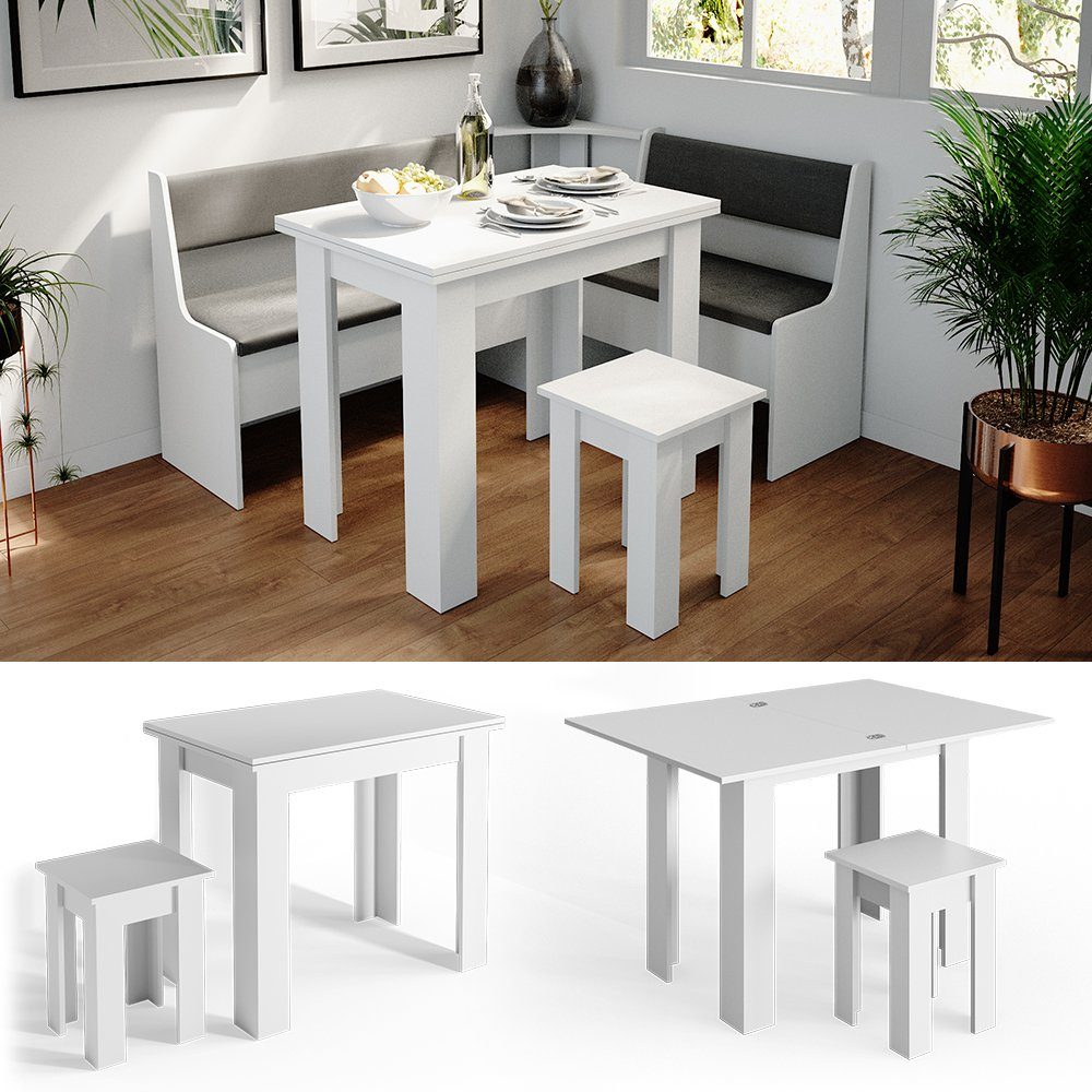 Vicco Sitzgruppe Roman, Weiß, 90 x 60 cm