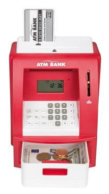 Idena Spardose 50021 - Geldautomat mit Sound, 21,8 x 16 x 14,5 cm, mit Alarmfunktion und Kalkulatorfunktion, Münzzähler, Sparschwein, Zählwerk, Sparbüchse, Blau
