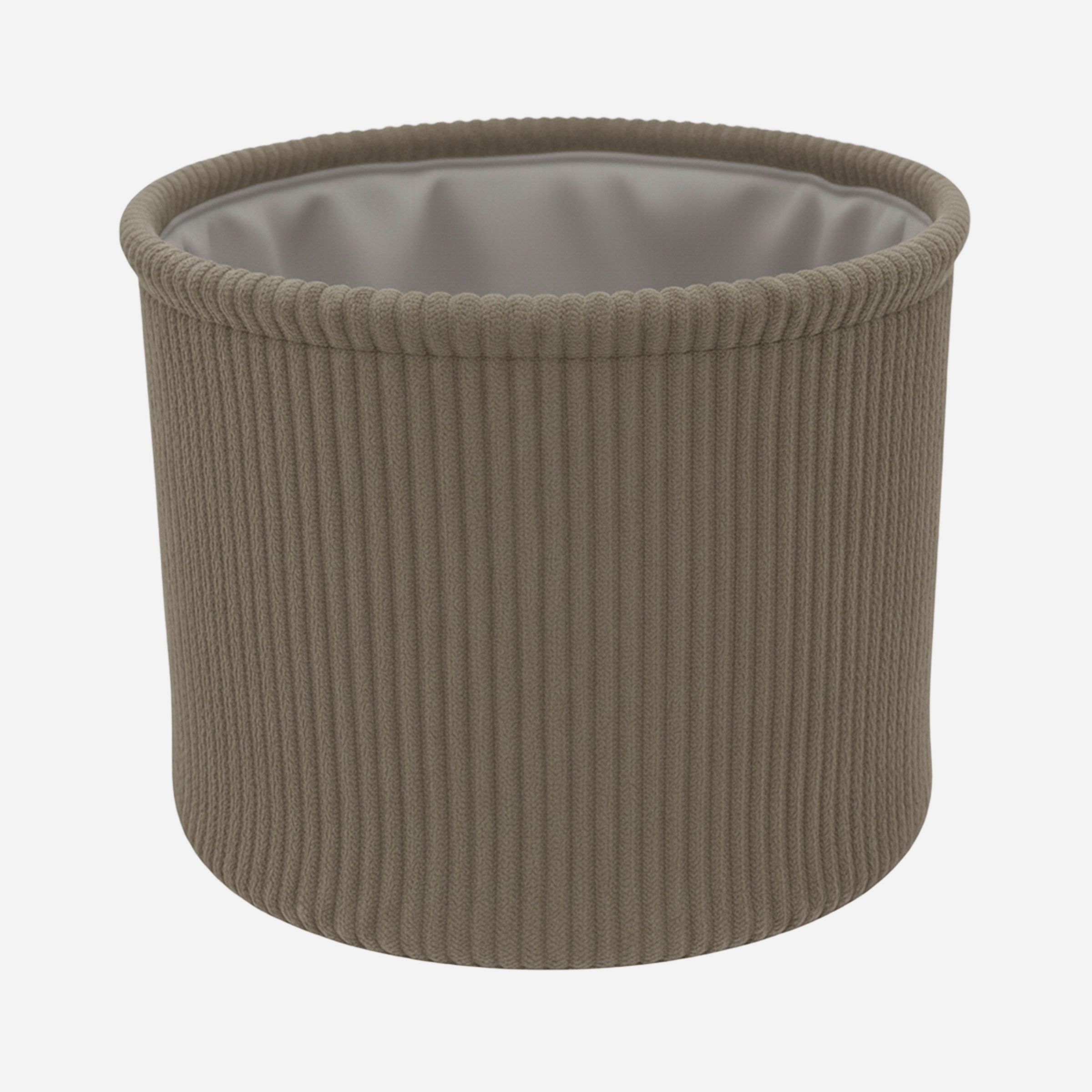 B&S Aufbewahrungskorb Korb / H 12 x Ø 16 cm / Rillenoptik / braun / Rund