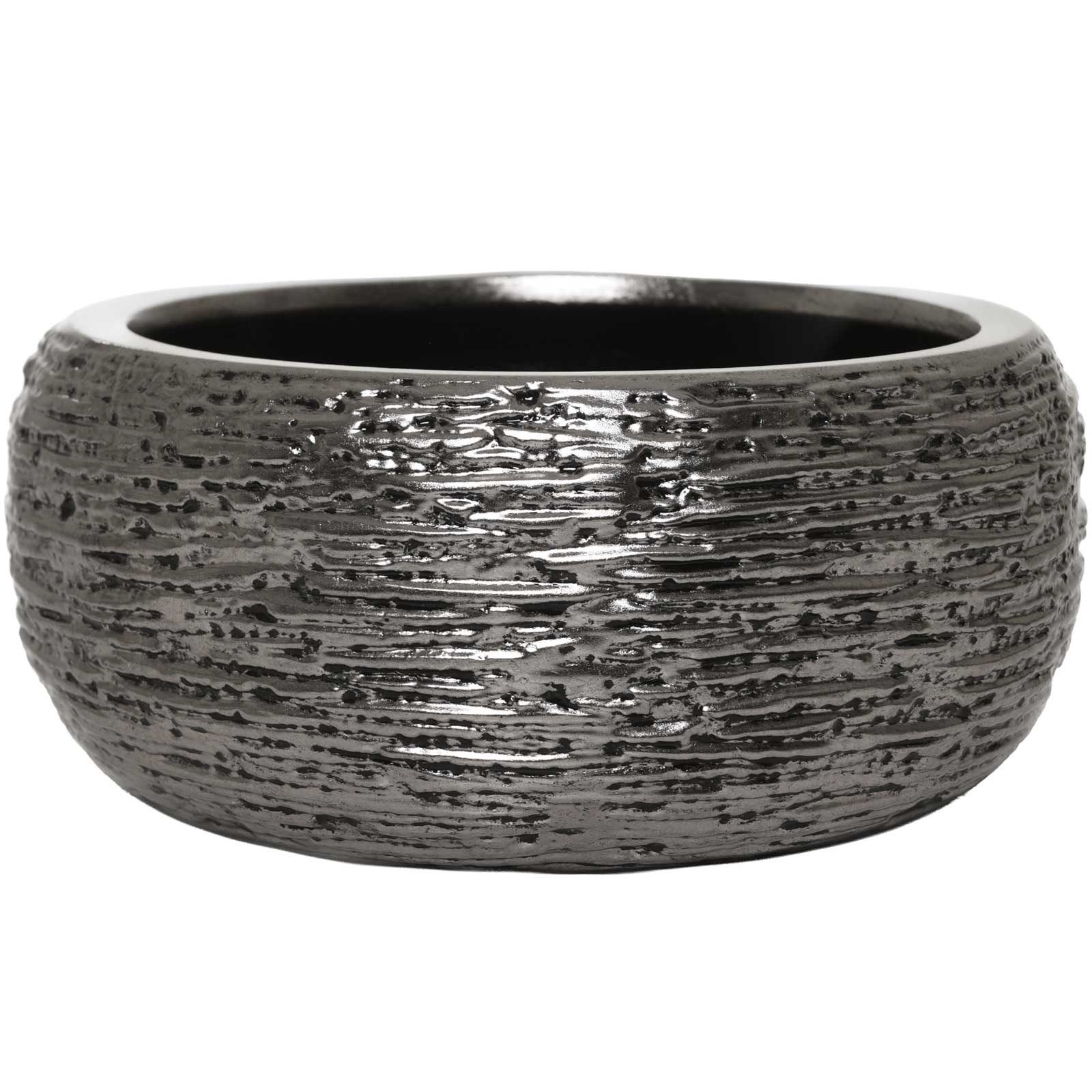 VIVANNO Blumentopf Fiberglas POTTA Rund - Titanonyx Mit Muster (1 St), 31x13 cm