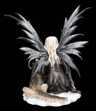 Figuren Shop GmbH Fantasy-Figur Elfen Figur Nara mit grauem Wolf - Fee Fantasy Dekofigur