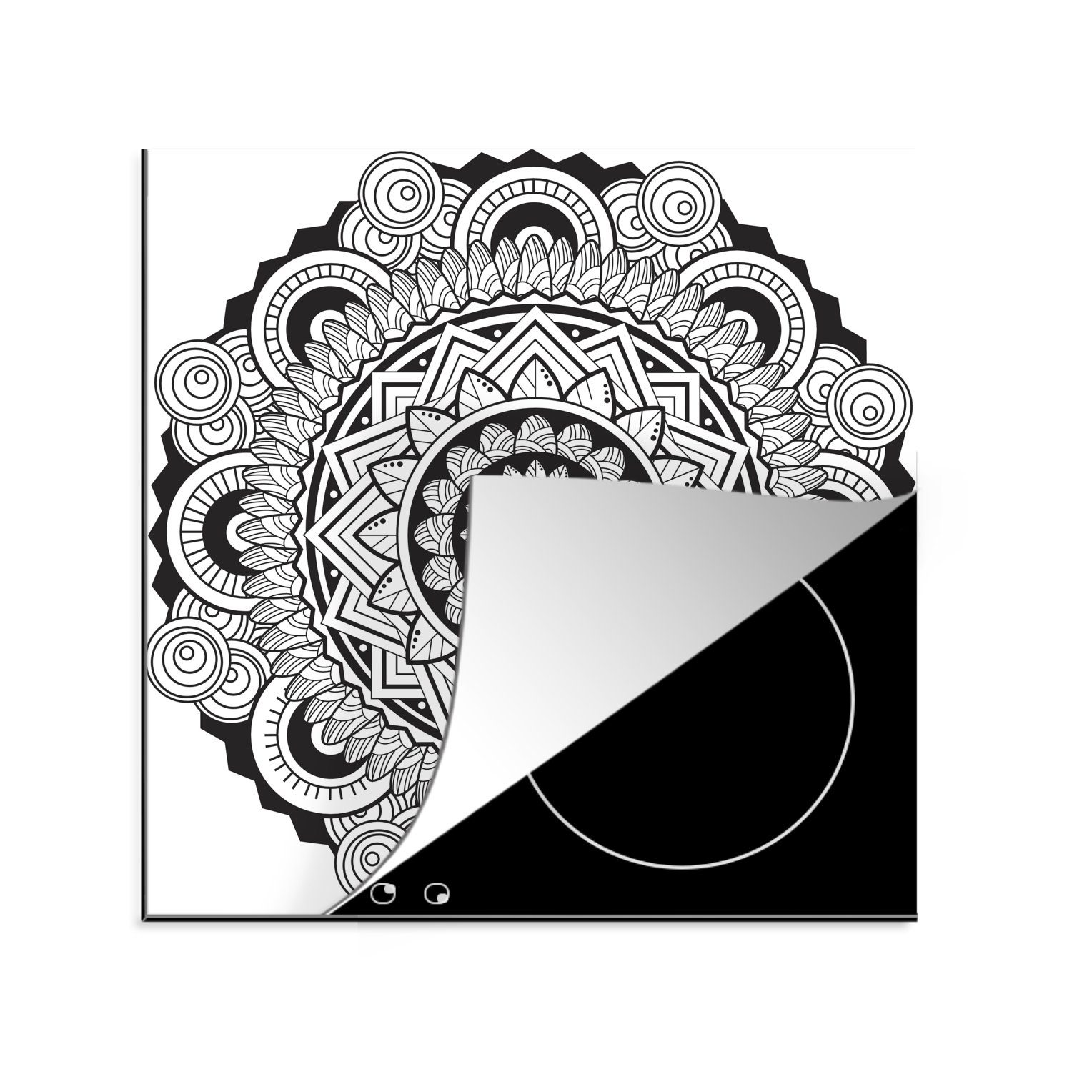 MuchoWow Mandala verschnörkelt, Arbeitsplatte 78x78 cm, tlg), Ceranfeldabdeckung, Herdblende-/Abdeckplatte für küche Vinyl, (1