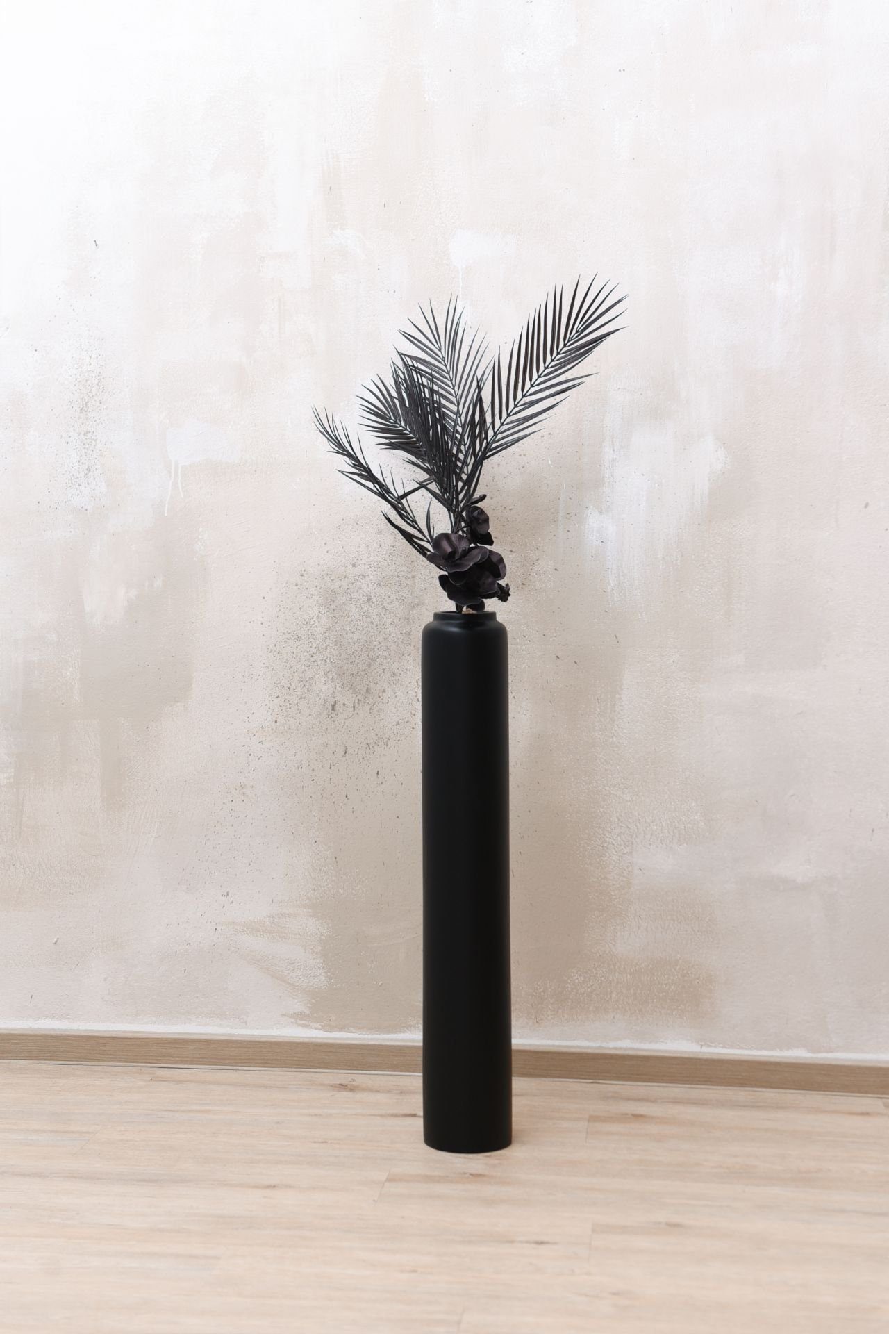 VIVANNO Bodenvase Fiberglas DIRETO Säule - Schwarz Matt (1 St), 14x80 cm – Bild 4 von 5