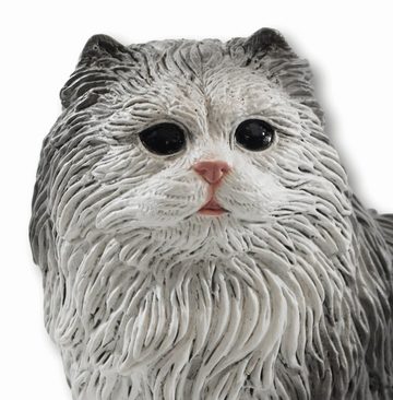 Castagna Tierfigur Dekofigur Persische Katze Katzenfigur Kätzchen sitzend grau Kollektion Castagna aus Resin H 24 cm