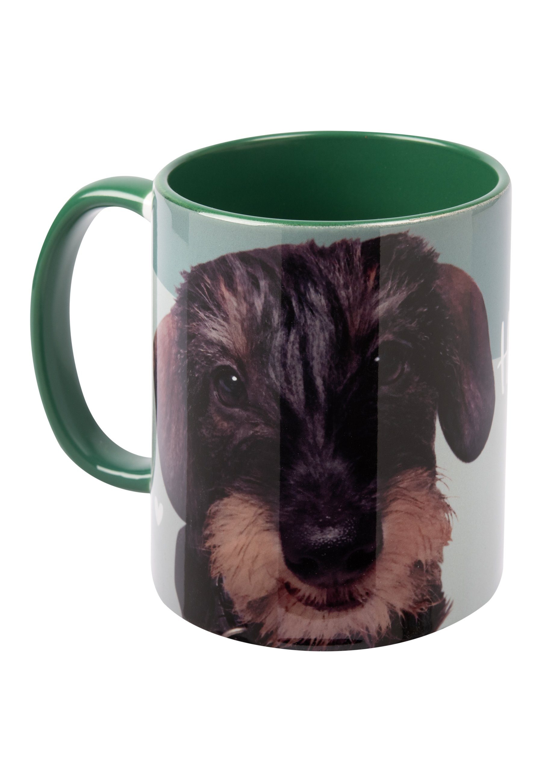 - auf Ein Tasse Labels® ein Hund United Hunde Herz Pfoten ist Tasse Dackel Grün, Keramik vier