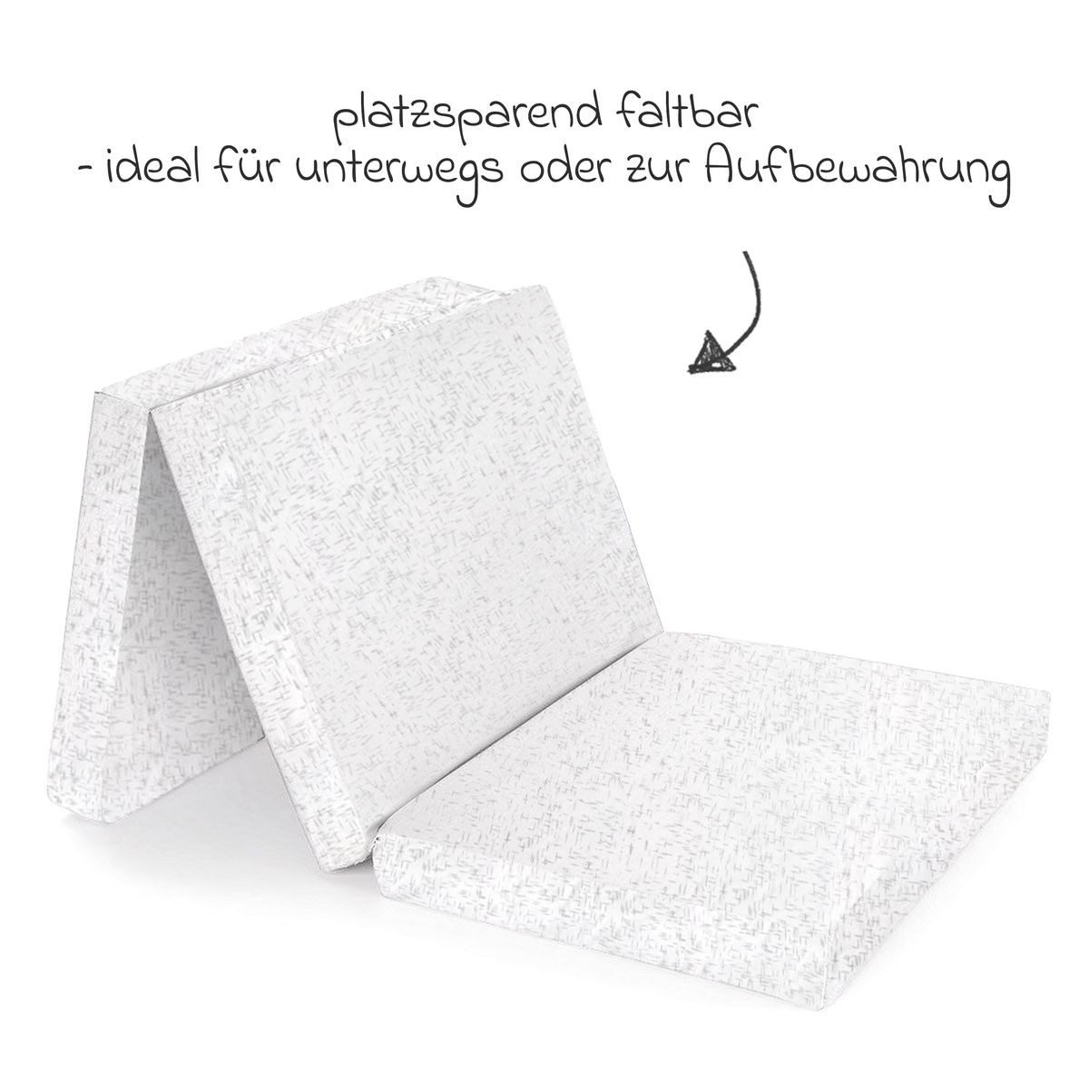 Reisebett-Matratzen Komfort - Grey Stripes, Alvi®, 6 cm hoch, Reisebettmatratze 60x120 cm Matratze für Baby Reisebett atmungsaktiv