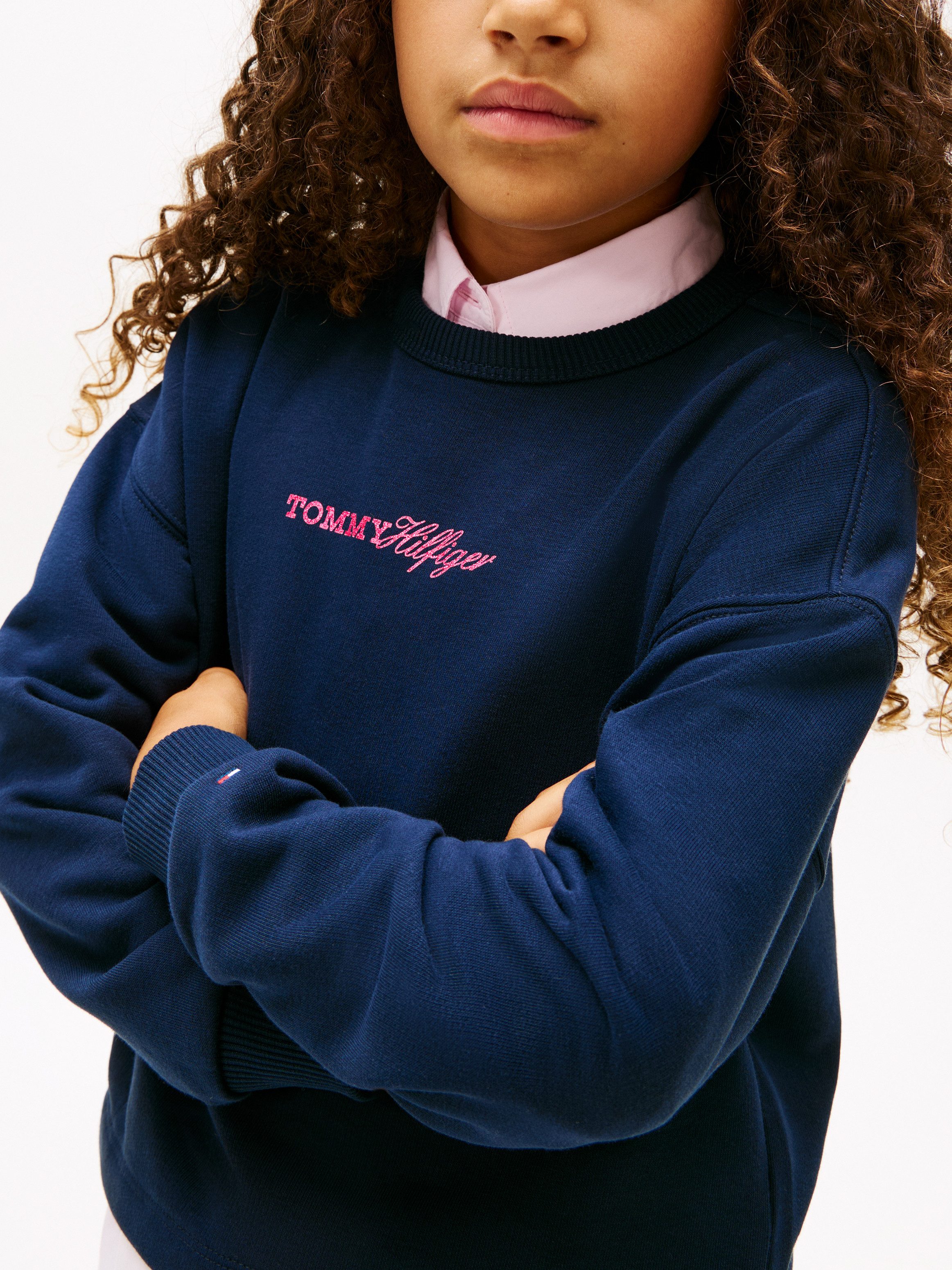 Tommy Hilfiger Sweatshirt GLITTER TOMMY CREW Kinder bis 16 Jahre, regular fit