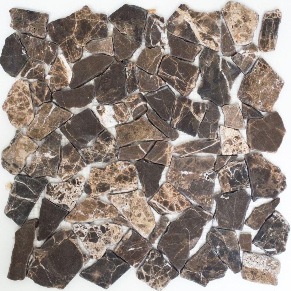 braun 10 Matten matt / Marmormosaik Bruch Mosaikfliesen Mosani Mosaikfliesen mix