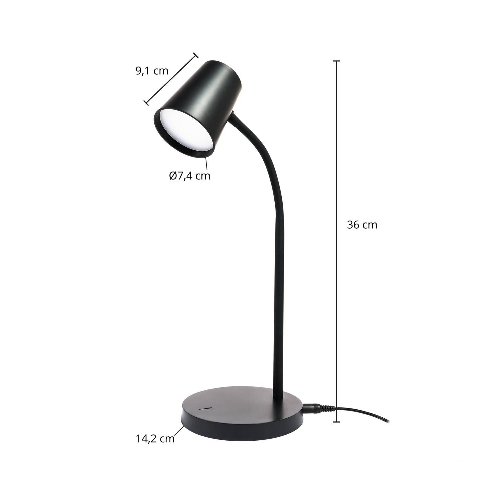 Lindby Schreibtischlampe Ailina, LED, Kunststoff Schwarz warmweiß IP20, 1 x 5 W LED, warmweiß – Bild 4 von 5