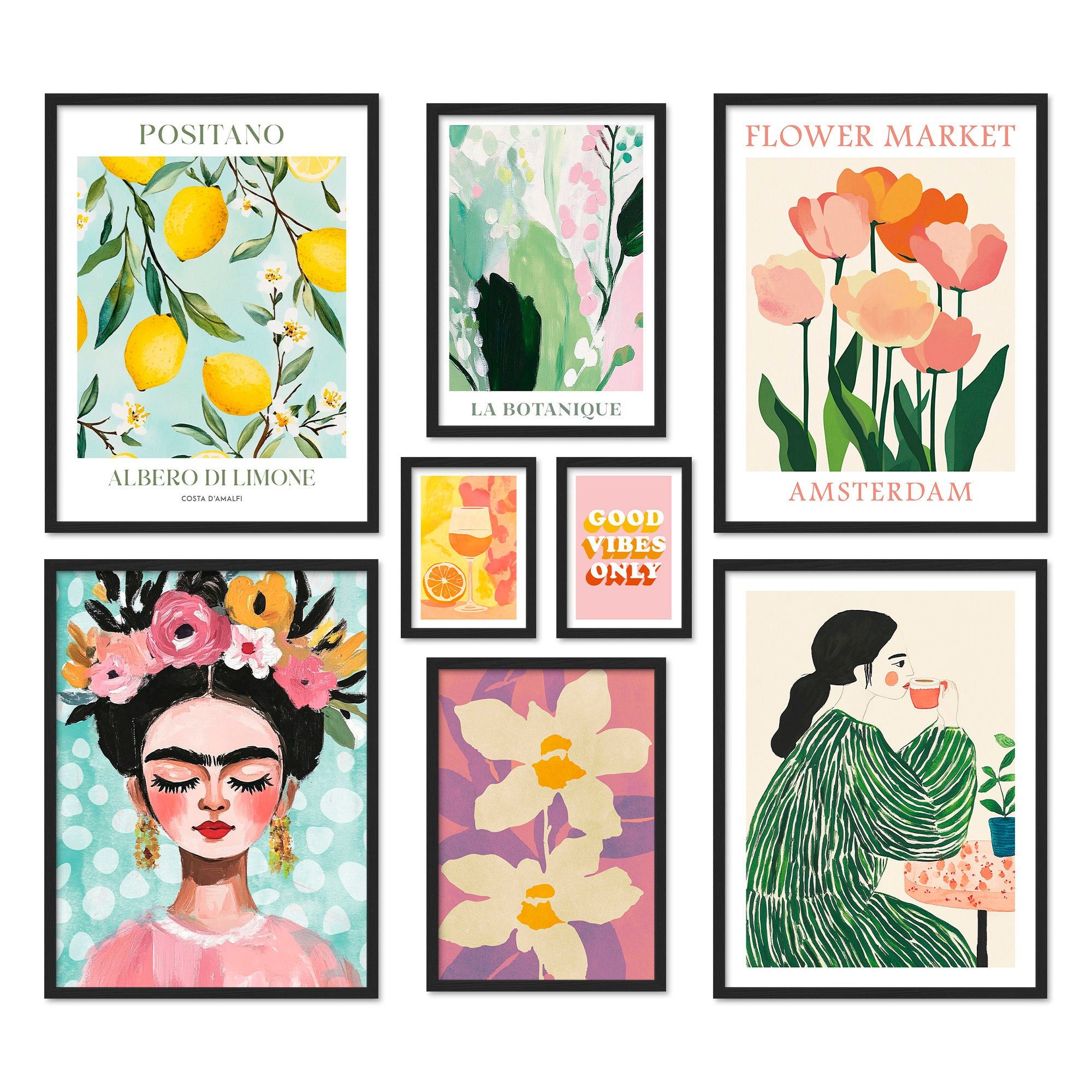 ARTFAVES Bilder-Collage Poster Set Abstract Art Galerie I mehrteilige Bilderwand I Wandbilder, (Wandbilder modern, 8 St)