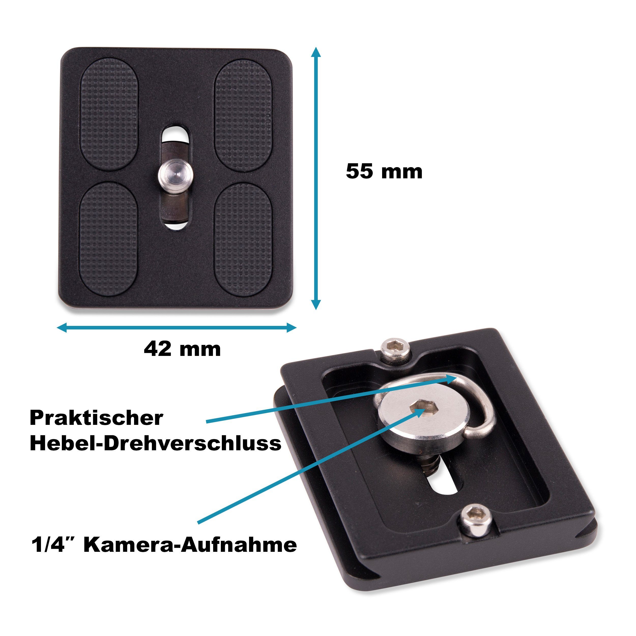kompatibel) Lens-Aid 55 Stativhalterung Swiss mm Schnellwechselplatte (Arca