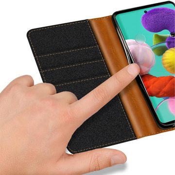 CoolGadget Handyhülle Denim Schutzhülle Flip Case für Samsung Galaxy A71 6,7 Zoll, Book Cover Handy Tasche Hülle für Samsung A71 Klapphülle