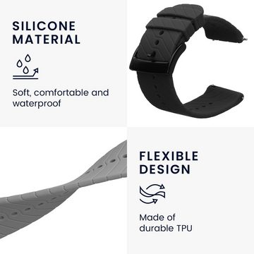 kwmobile Uhrenarmband 2x Sportarmband für Fossil Men's Nate / Q Machine, Armband TPU Silikon Set Fitnesstracker