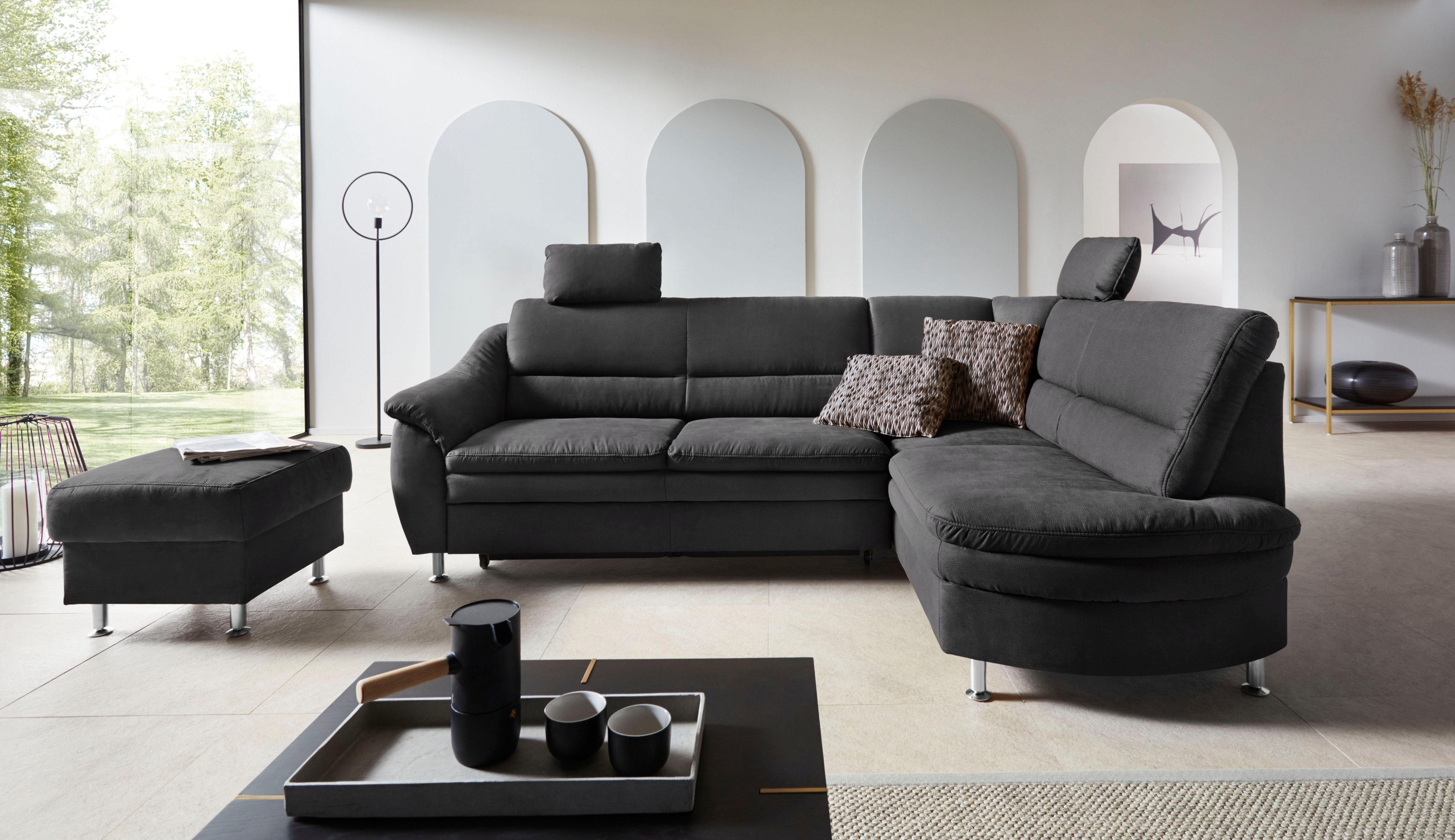 PLACES OF STYLE Ecksofa "Cardoso L-Form" Federkern, wahlweise mit Bett, Sch günstig online kaufen