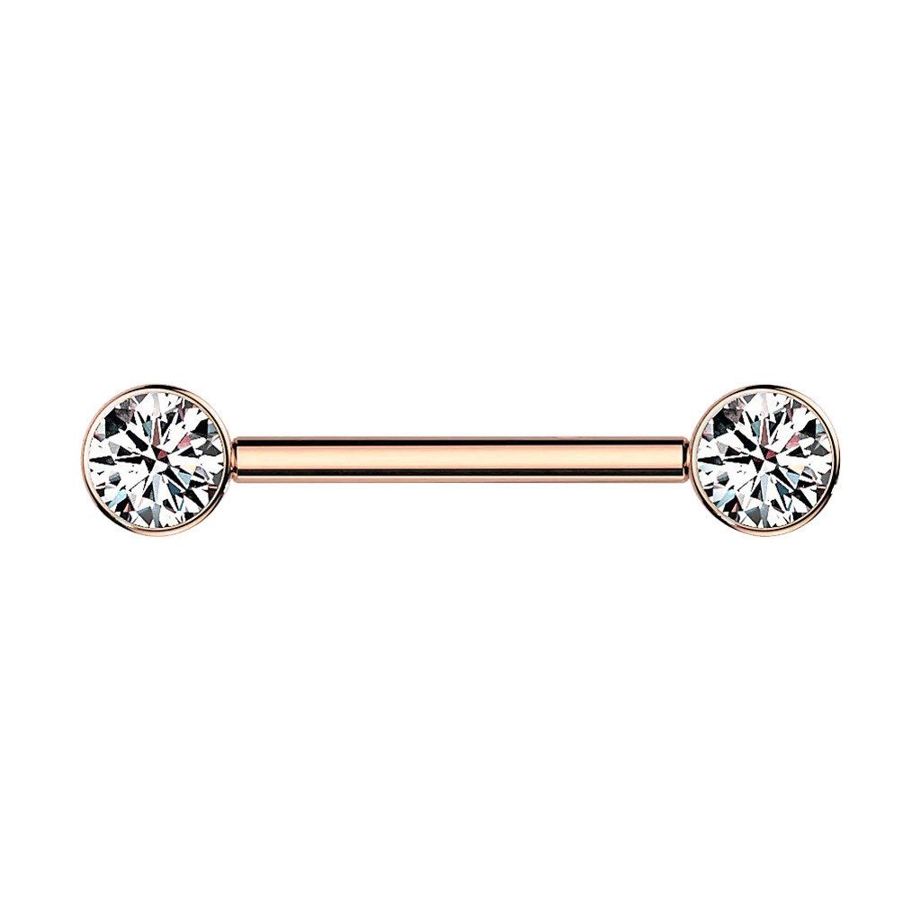 Taffstyle Intimpiercing Titan Brustwarzenpiercing Nippelpiercing Barbell mit Kristallen, Brustpiercing Implantatqualität Filigran Brust Intimpiercing Stab