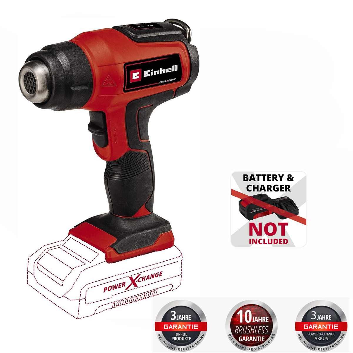 Einhell Akku-Heißluftgebläse Einhell Akku-Heißluftpistole TE-HA 18 Li - 18V (Solo)