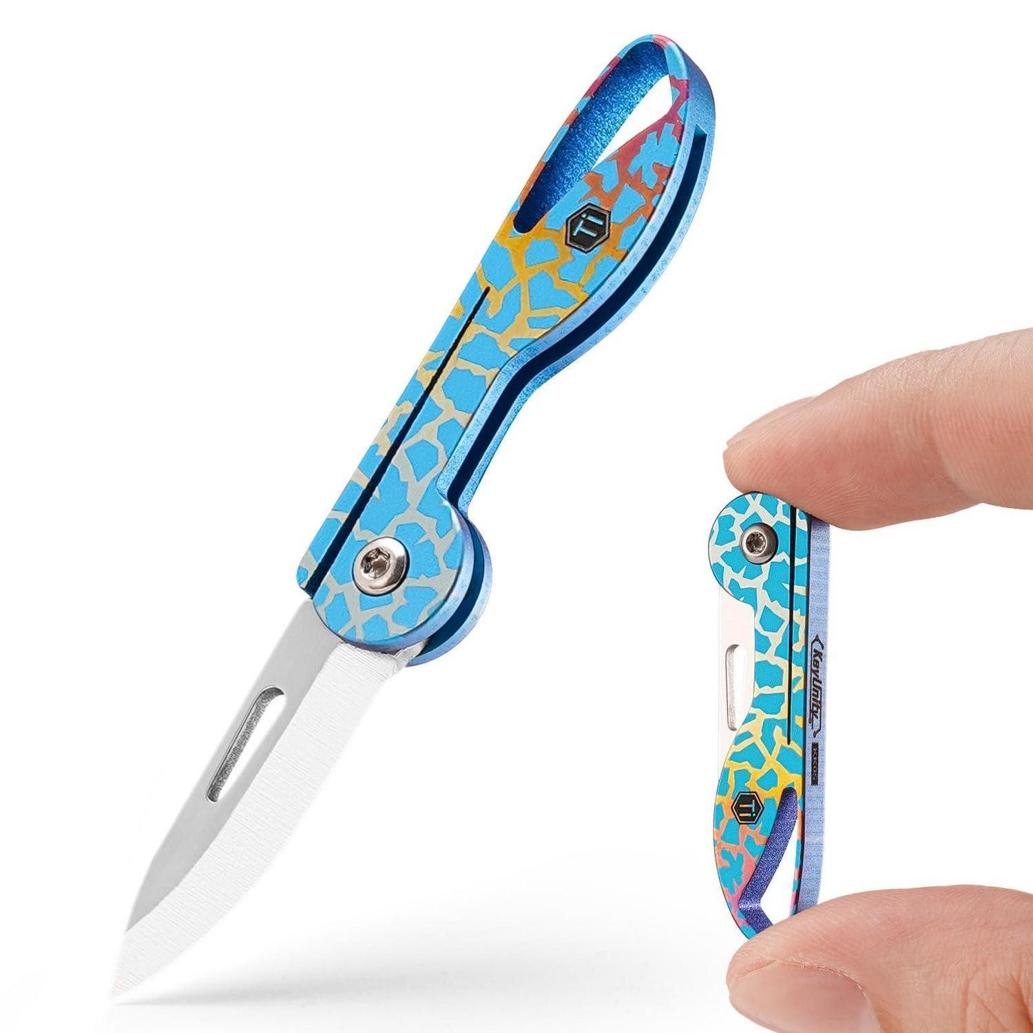 LuxusKollektion Taschenmesser Klappmesser KK05 Titan Mini EDC Schlüsselanhänger