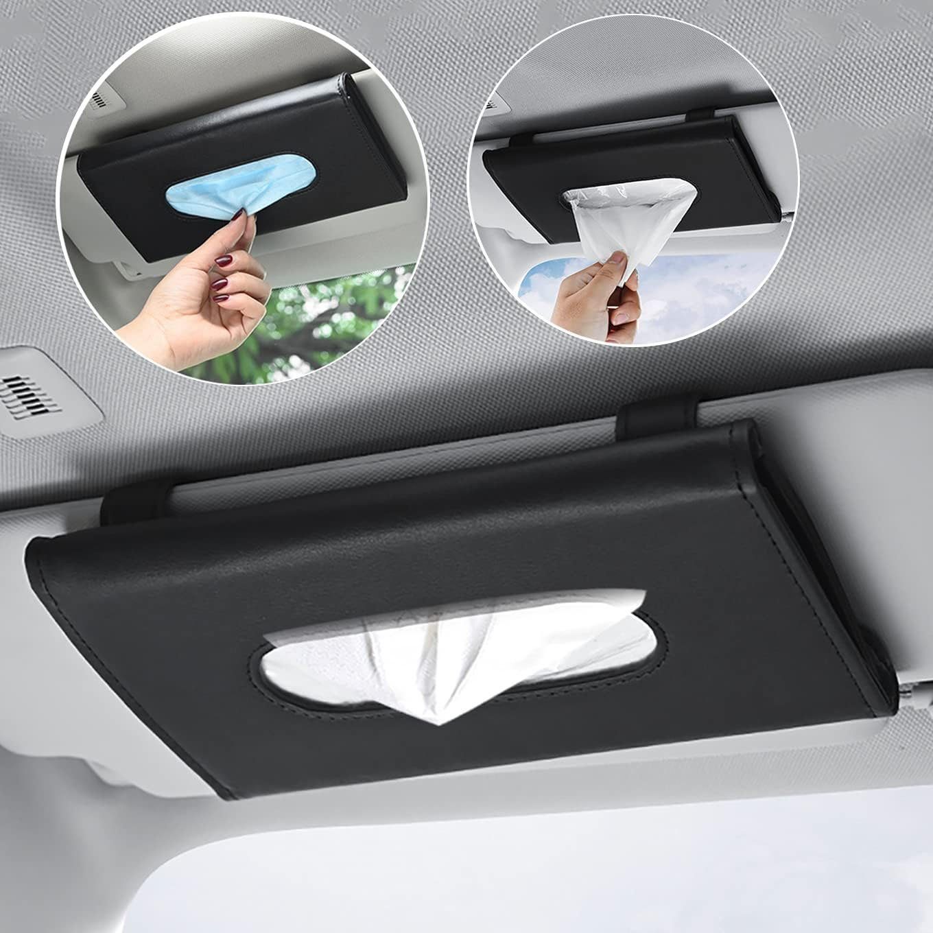 Haiaveng für Die Auto (Schwarz) Sonnenblende Toilettenpapierhalter Serviettenhalter, Tissue Meisten Halter Autos